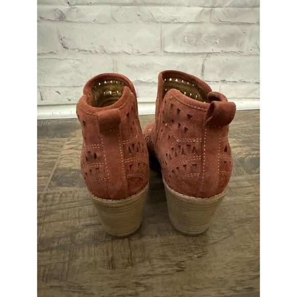 Sofft Size 8M Sallie Ankle Boot Booties Comfort Shoe Lasercut Detail Rust Orange - Picture 5 of 10